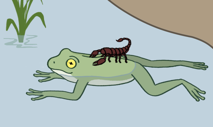 העקרב והצפרדע חוצים את הנהר