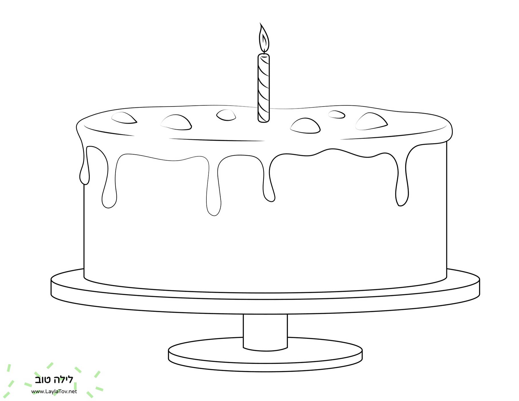 עוגת יום הולדת עם נר