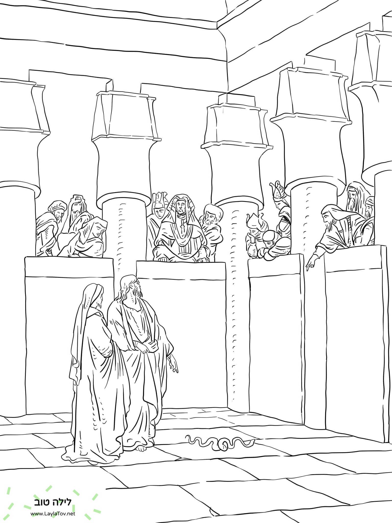 משה ואהרון מופיעים לפני פרעה